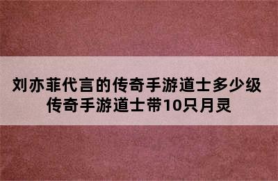 刘亦菲代言的传奇手游道士多少级 传奇手游道士带10只月灵